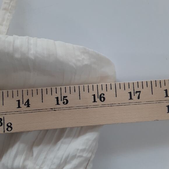 Vintage 90s Poplin Cami Peplum Ruffle Crop Top Cosplay Lingerie Blouse White - Picture 7 of 9